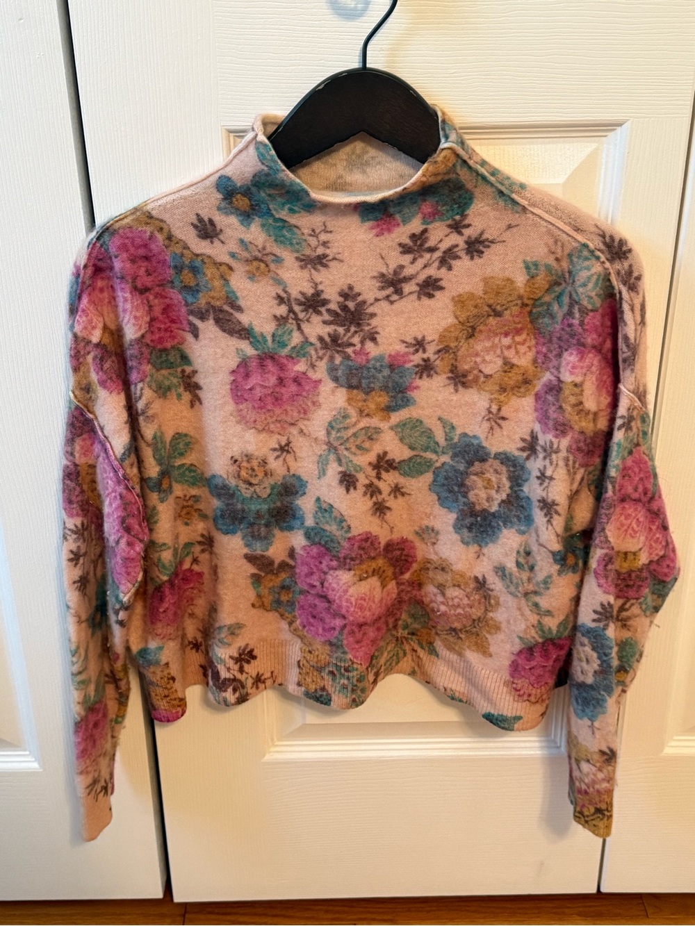 Anthropologie Pilcro Alani Floral Mock Neck Knit Sweater - Picture 2 of 4